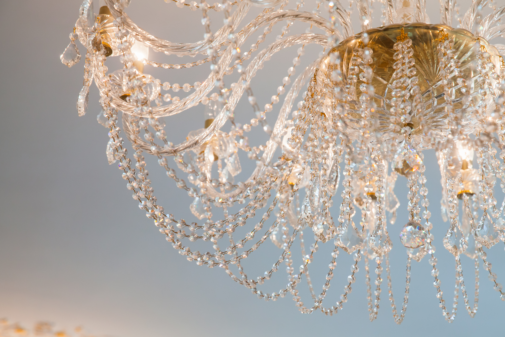 Luxury vintage chandelier, close-up photo
